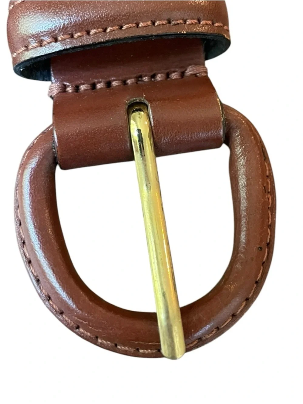 Braided Leather Belt Covered Buckle Cognac Brown Sz 40 Classic Boho Adjustable